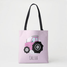 Bolsa Tote O Trator do Fazendeiro Rosa da Garota Bonita com N