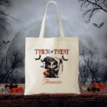 Bolsa Tote O truque ou o Dia das Bruxas do Criança do Cachorr<br><div class="desc">Capa-de-churrasco e design de "Trick or Tratat".</div>