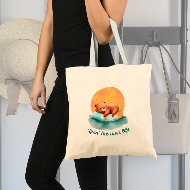 Bolsa Tote O Urso do Rio | Arte Digital Cuja (Check out the entire River Life Summer Vibes Collection!)