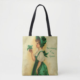 Bolsa Tote "O Uso do Verde" cartão antigo, 1907