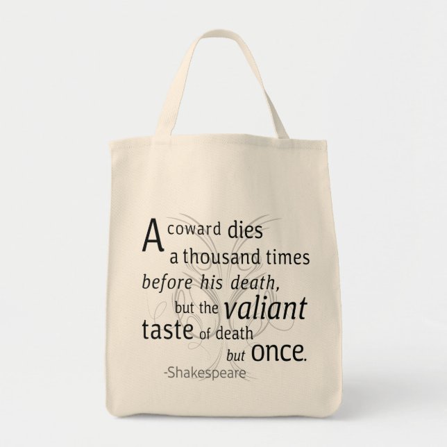 Bolsa Tote O Valiant morre, mas uma vez Shakespeare (Frente)