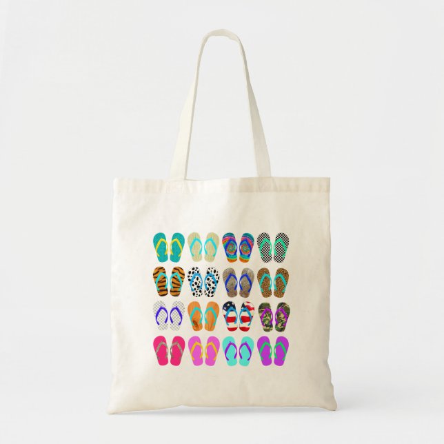 Bolsa Tote O verão Flip-Flops a carta (Frente)