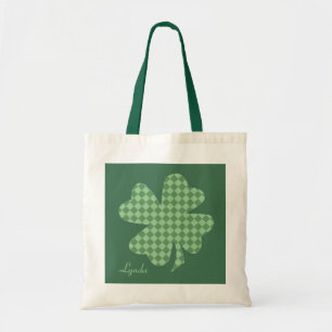 Bolsa Tote O verde verifica a sacola personalizada trevo