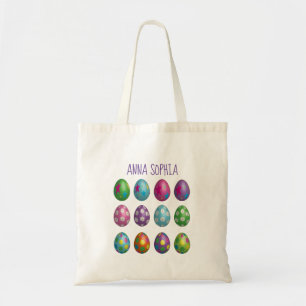 Bolsa Tote O vetor 3D colorido Eggs o felz pascoa