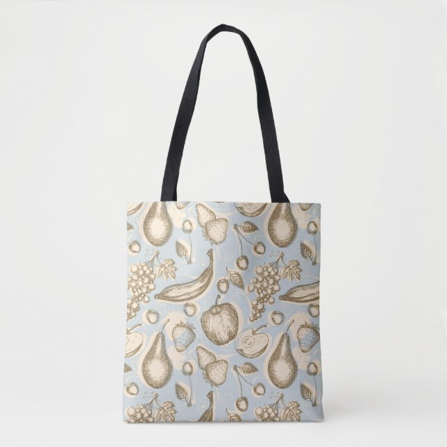 Bolsa Tote O vintage frutifica teste padrão (Frente)