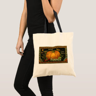 Bolsa Tote O vintage pode etiquetar a arte, vegetal da