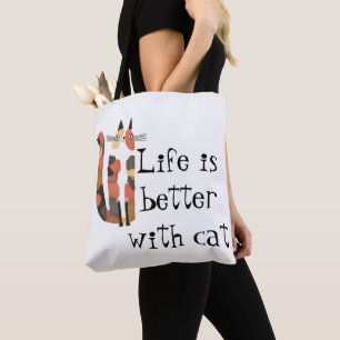 Bolsa Tote O vivo é melhor com o gato
