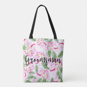 Bolsa Tote Oásis Tropical Botânico Verde Rosa GROOMSMAN