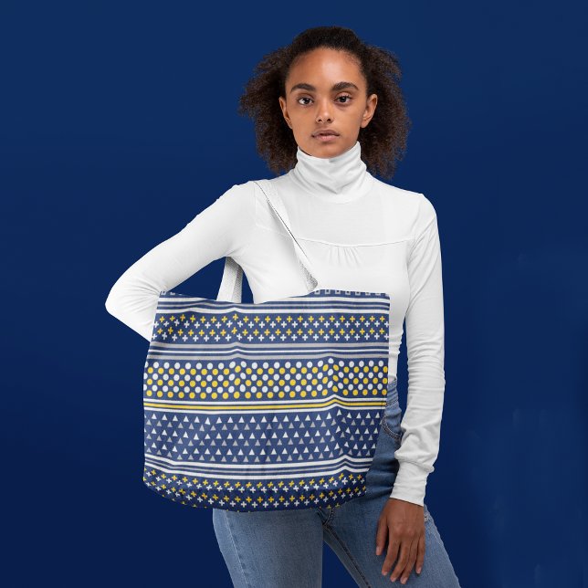 Bolsa Tote Objetos geo azuis (Criador carregado)