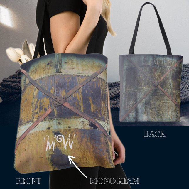 Bolsa Tote Objetos Industriais Rustos na Paisagem Urbana (Criador carregado)