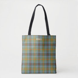 Bolsa Tote O'Brien Clan Tartan Colorful Xadrez Monograma