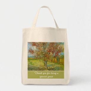 Bolsa Tote Obrigado de pessegueiro floral rosa vítreo bolsas