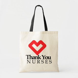 Bolsa Tote Obrigado Enfermeiras  Coração Vermelha