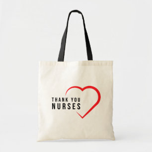 Bolsa Tote Obrigado Enfermeiras Coração Vermelha