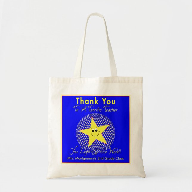 Bolsa Tote Obrigado óptimo do professor da estrela você (Frente)