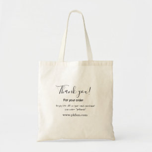Bolsa Tote Obrigado pela compra detalhes do negócio da famíli