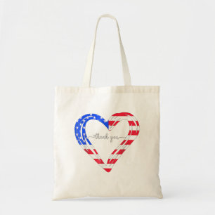 Bolsa Tote Obrigado pelo seu serviço de bandeira americana