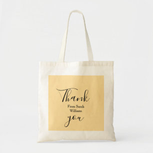 Bolsa Tote Obrigado por adicionar nome amarelo Pastel boho ca
