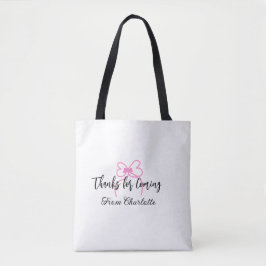 Bolsa Tote obrigado por vir adicionar nome mensagem de texto 