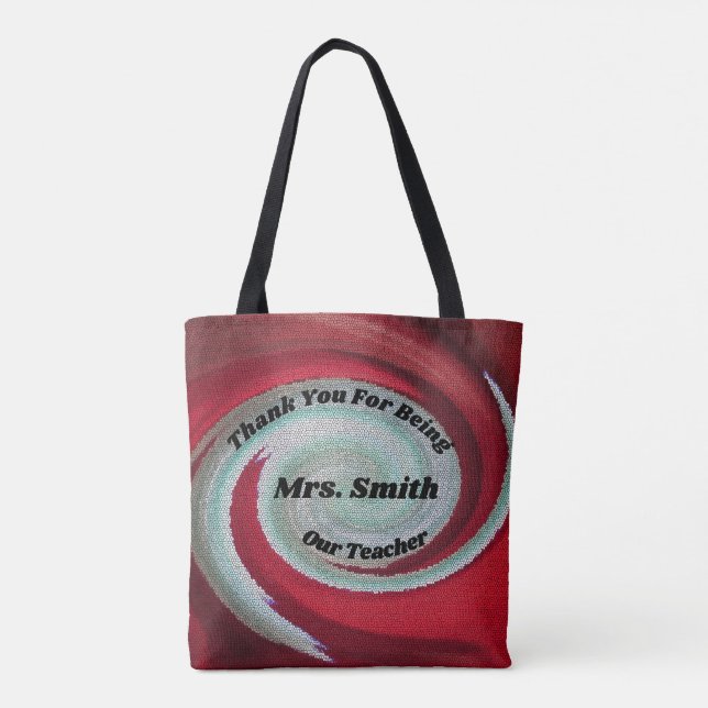 Bolsa Tote Obrigado Red Swirl - Apreciação do Professor Artís (Verso)
