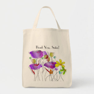 Bolsa Tote Obrigado sacola floral da freira da irmã