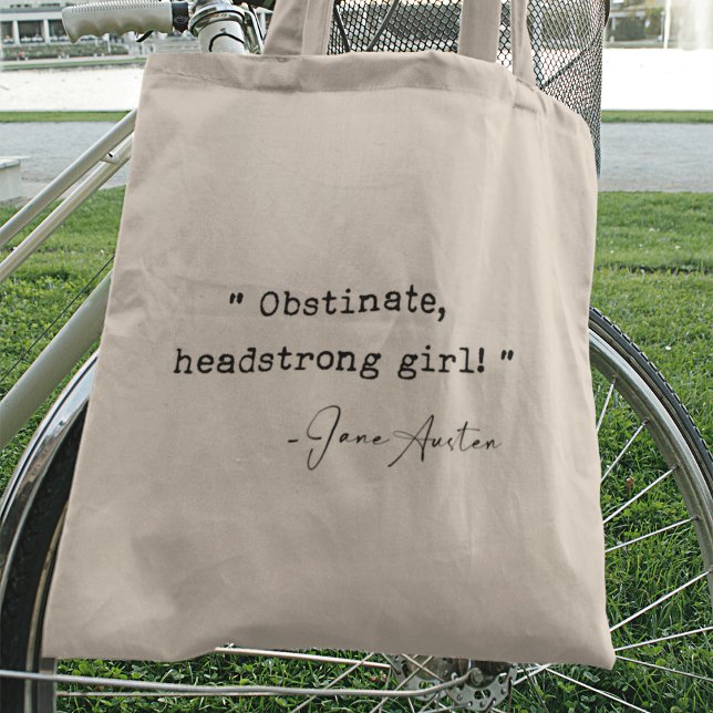 Bolsa Tote Obstinada jovem headstrong Jane Austen (Criador carregado)