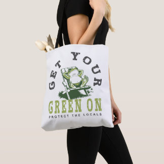 Bolsa Tote Obtenha Seu Verde Com Sapo Divertido De Modo Ecoló