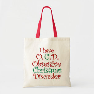 Bolsa Tote OCD - Sacola obsessiva da desordem do Natal