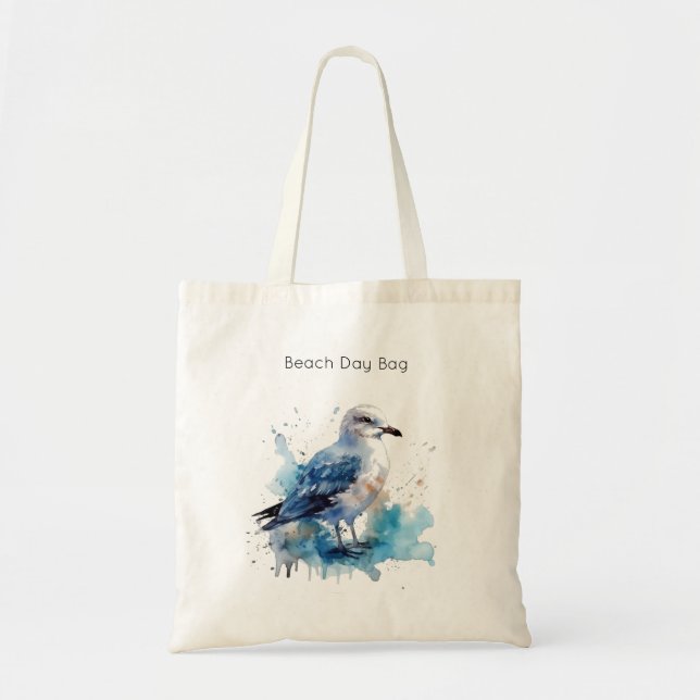 Bolsa Tote Ocean Breeze: Watercolor Seagull (Frente)