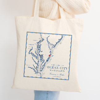 Bolsa Tote Ocean City Maryland Elegante Casamento Bem-vindo A