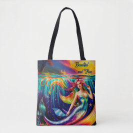 Bolsa Tote Ocean Women Fish Smermaid Tail Arte Náutica Mito