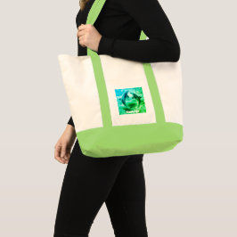 Bolsa Tote Oceano de golfinhos azul e verde monograma |