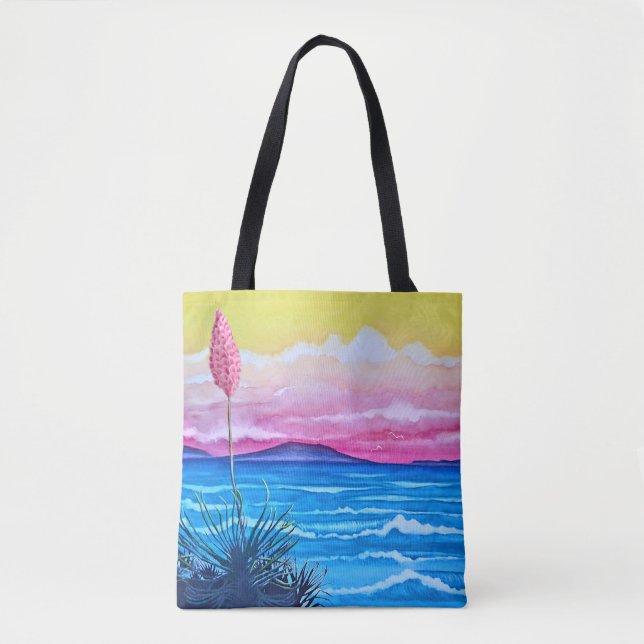 Bolsa Tote Oceano do Pôr do Sol  (Frente)
