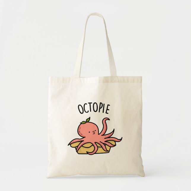 Bolsa Tote Octo-pie Engraçado Octopus Pie Pun (Frente)