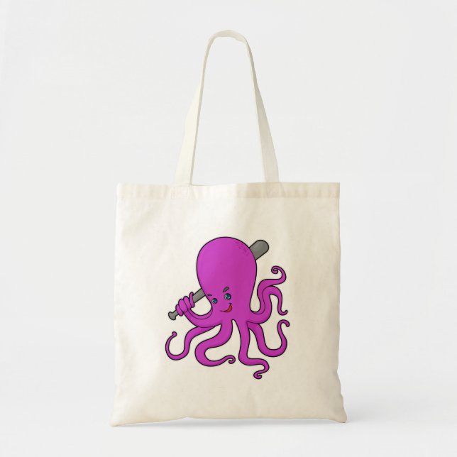 Bolsa Tote Octopus Baseball Baco (Frente)