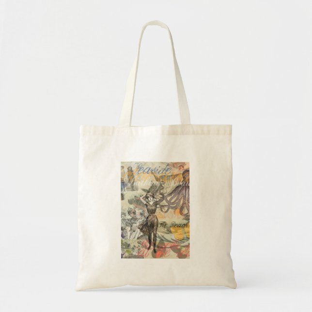 Bolsa Tote Octopus Beach Vacation - Diversão Gótica Vitoriana (Frente)