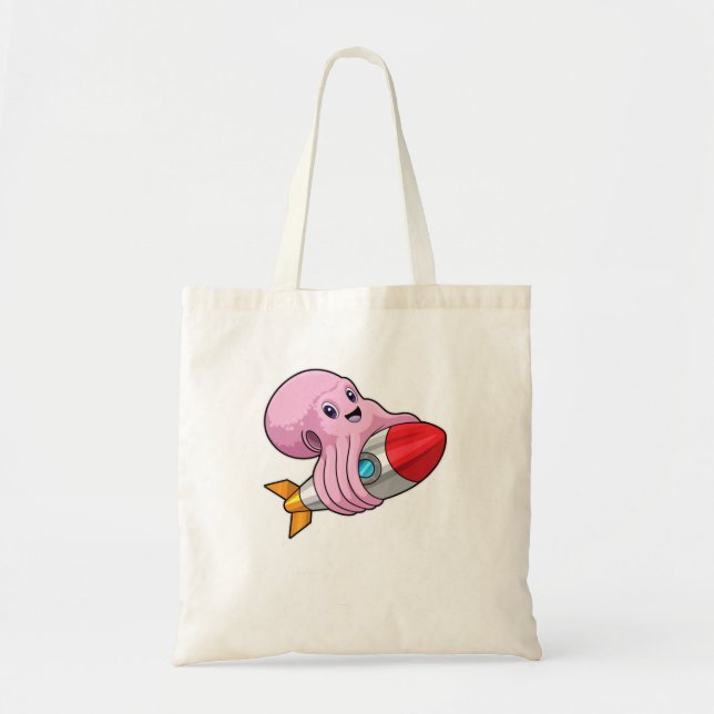 Bolsa Tote Octopus com foguete (Frente)