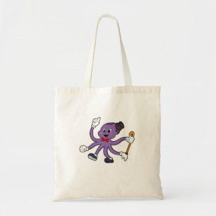 Bolsa Tote Octopus como mágico com chapéu