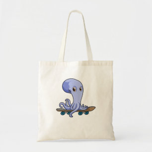 Bolsa Tote Octopus como skater com skate