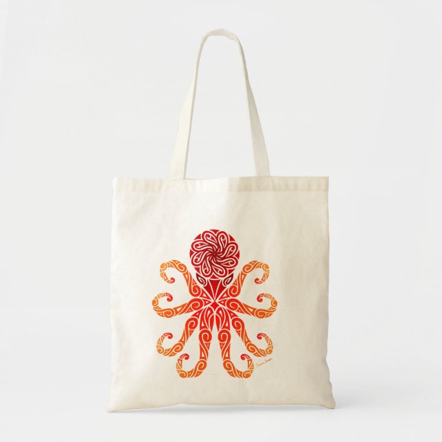 Bolsa Tote Octopus de Fogo Tribal (Frente)
