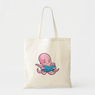 Bolsa Tote Octopus na leitura de um livro