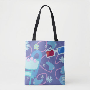 Bolsa Tote Óculos 3D Diversão Boomerangs Padrão Retro Anos 50
