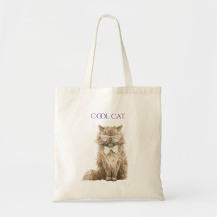 Bolsa Tote Óculos de Gato Legal Roxo Verde-Menta  