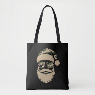 Bolsa Tote Óculos de sol Camo Papai Noel Camuflagem de Natal
