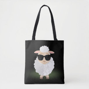 Bolsa Tote Óculos de Sol Cool Sheep Neon Verde Estético