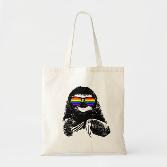 Bolsa Tote Óculos de sol de bandeira LGBTQ (Frente)
