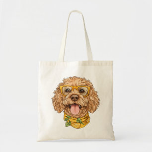 Bolsa Tote Óculos de Sol de Cachorro Goldendoodle Fofos Laran