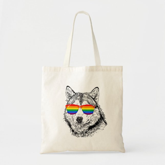 Bolsa Tote Óculos de sol do orgulho do lobo (Frente)