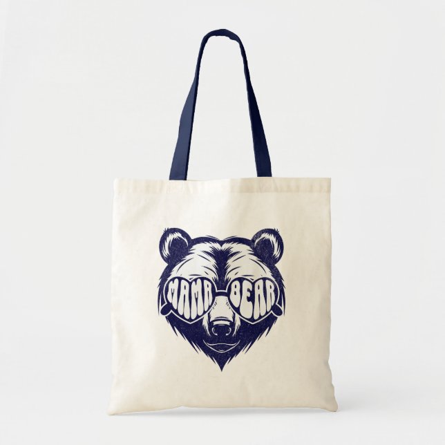 Bolsa Tote Óculos de Sol Mamãe Urso – Dia das Mães Fofo (Frente)