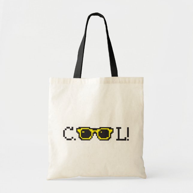 Bolsa Tote Óculos de Sol Pixel Typografia – Retro Y2K (Frente)